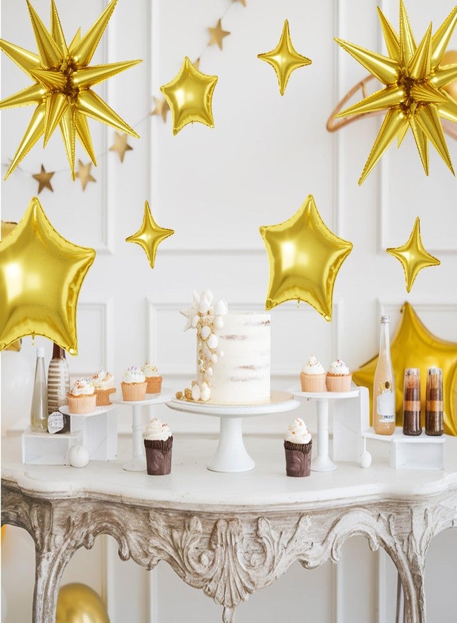 Sowide Gold Star Balloons, 22/18/10 Inch Foil Balloons, Four-Pointed Balloon for Women Men Birthday Graduation Celebration Wedding Baby Shower Decorations - Image 5